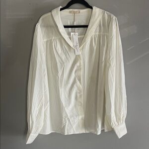 Chic Ivory Button-Down Shirt